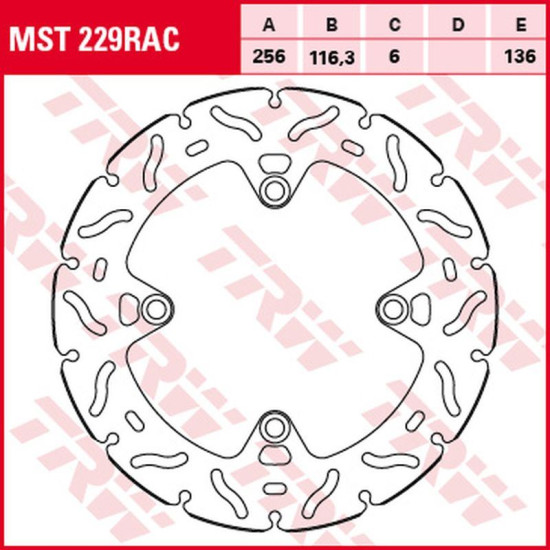 TRW LUCAS ZF brake disc rear HONDA CRF 1000 / 1100L AFRICA TWIN '15-, (256X116X6mm) (NG1550XNG1936X) WAVE
