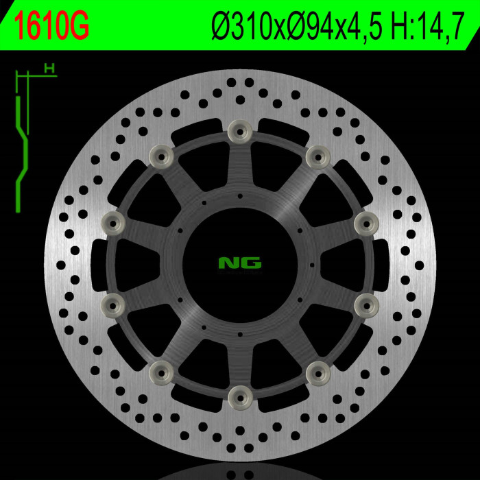 NG brake disc front HONDA CB 1000R ABS 08-17 (310X94X4,5mm) (6X6,5mm)