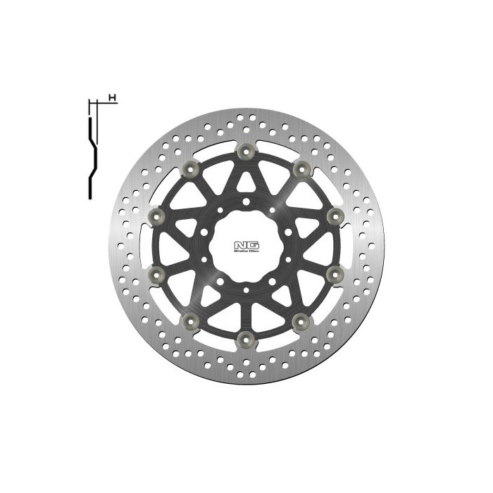 NG brake disc front KAWASAKI Z1000 / ZZR1400 '17-20 (310X80X5,5mm) (5X10,5mm) floating (ALUMINUM CENTER)