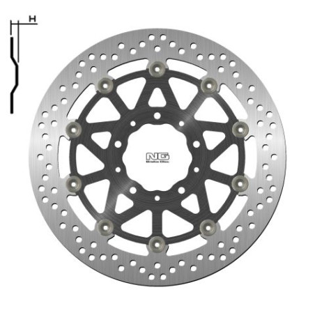 NG stabdžių diskas priekis KAWASAKI Z1000 / ZZR1400 '17-20 (310X80X5,5mm) (5X10,5mm) plaukiojantis (ALUMINUM CENTER)