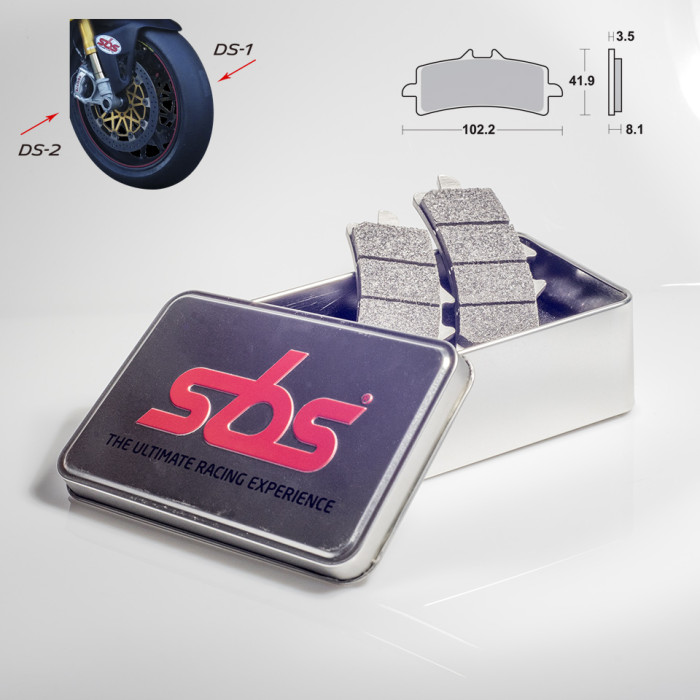 SBS brake pads KH447 RACING DUAL SINTER gold color right KAWASAKI / SUZUKI / DUCATI / MV AUGUSTA front (used