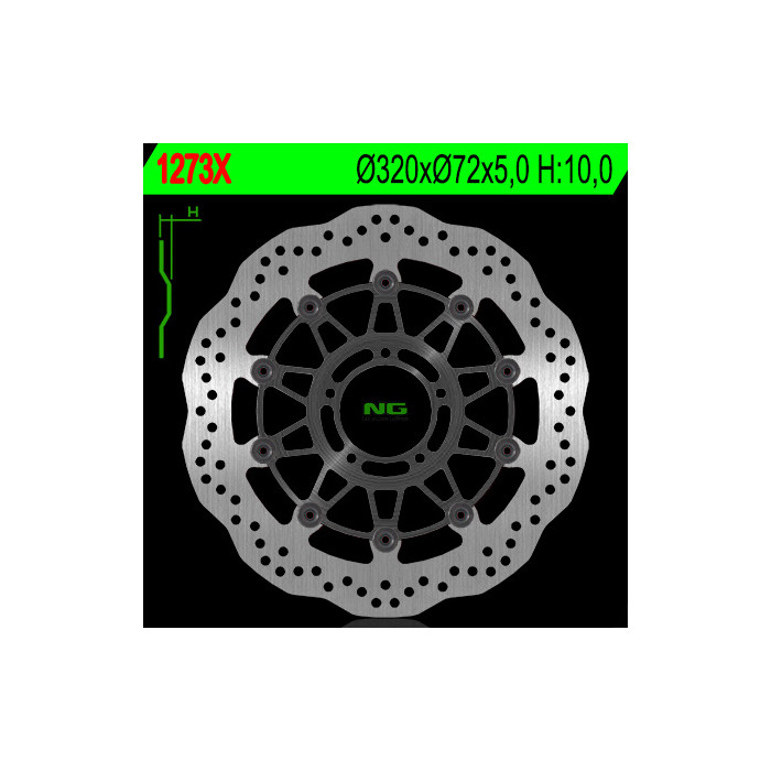 NG brake disc front DUCATI MONSTER 1100, DIAVEL 1200, MULTISTRADA 1200 (320X72X5) WAVE