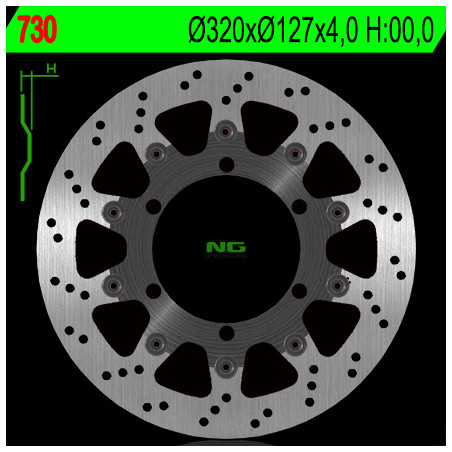 NG brake disc front KTM 625 / 640 / 690 (320X127X4) (6X6,5mm)