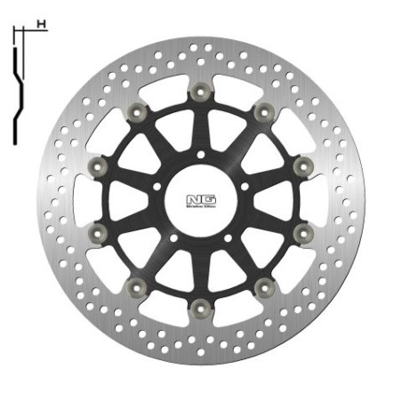 NG brake disc front DUCATI 848 '08-13, PANIGALE 959 '18-19, S4R 996 '07-09 (320X72X5mm) (5X8,5mm) floating (ALUMINUM
