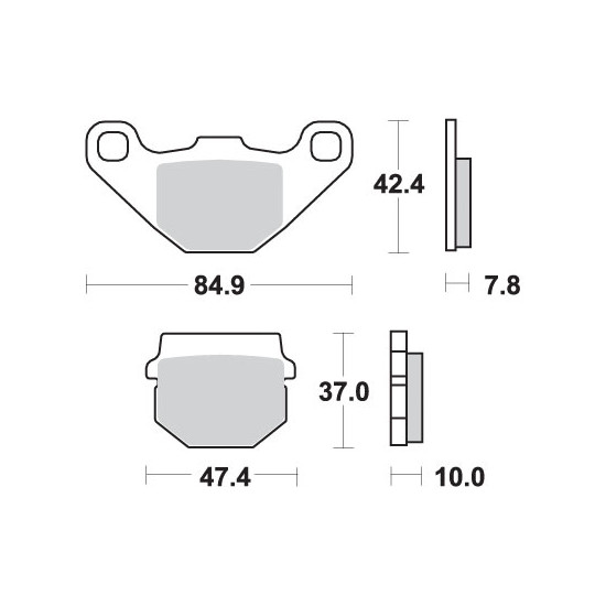 SBS brake pads KH83 / 2 STREET CERAMIC color black (548HF) fits: KAWASAKI KMX125 front