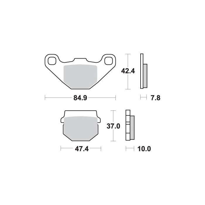 SBS brake pads KH83 / 2 STREET CERAMIC color black (548HF) fits: KAWASAKI KMX125 front