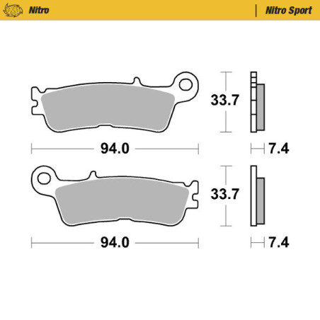 MOTO-MASTER stabdžių kaladėlės RACING SINTER METAL SOFT: 22 (NITRO SPORT) priekis KH755 FANTIC XX 125, XEF / XXF 250 / 450, XEX 
