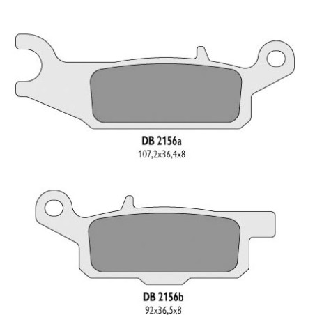 DELTA BRAKING stabdžių kaladėlės KH444 YAMAHA YFM 550 GRIZZLY '11-14, YFM 700 GRIZZLY '07-18 dešinė priekis - pakeistas DB2156MX