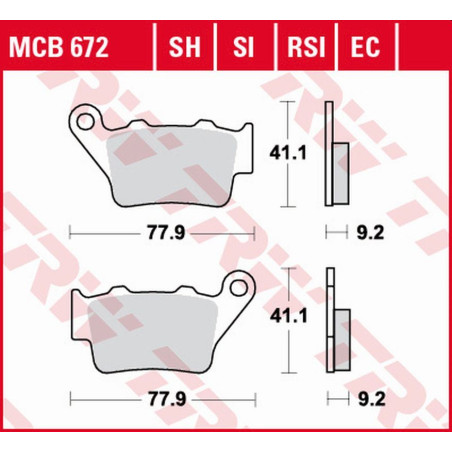 TRW LUCAS ZF brake pads KH213 ECO ORGANIC HONDA NX 500 / 650 DOMINATOR '95-'01, SLR 650 '97-'98, KTM SX / EXC / EGS / LC