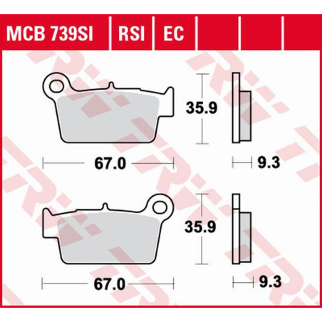 TRW LUCAS ZF brake pads KH367 ORGANIC APRILIA RXV / SXV 450 / 550 '06-'15, BETA RR 125 / 200 / 250 / 300 / 350 / 390 / 4