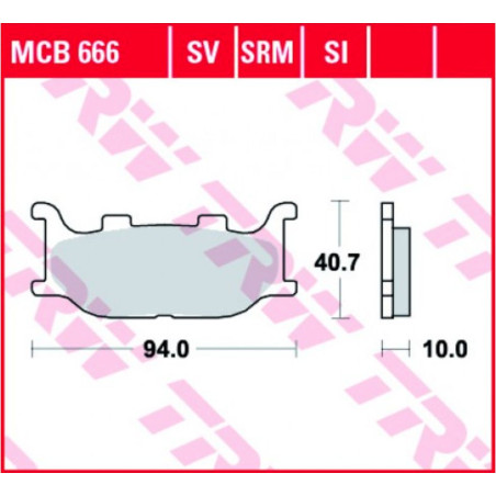 TRW LUCAS brake pads KH199 ORGANIC YAMAHA XV / XVS VIRAGO 125 97-04, FZ6 04-10, XJ6 09-16, MT-03 06-14, XVS 1100 / 1300
