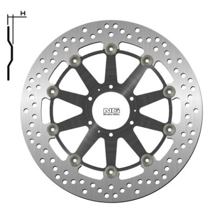 NG brake disc front HONDA XL 1000V 99-13, CB 1100EX / ABS 14-18 (296X62X5mm) (6X6,5mm) floating (ALUMINUM CENTER)