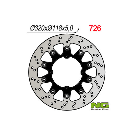 NG brake disc front HONDA XR 250 / 400 / 650 (SUPERMOTO)(320x118x5mm)(4x6,5mm)