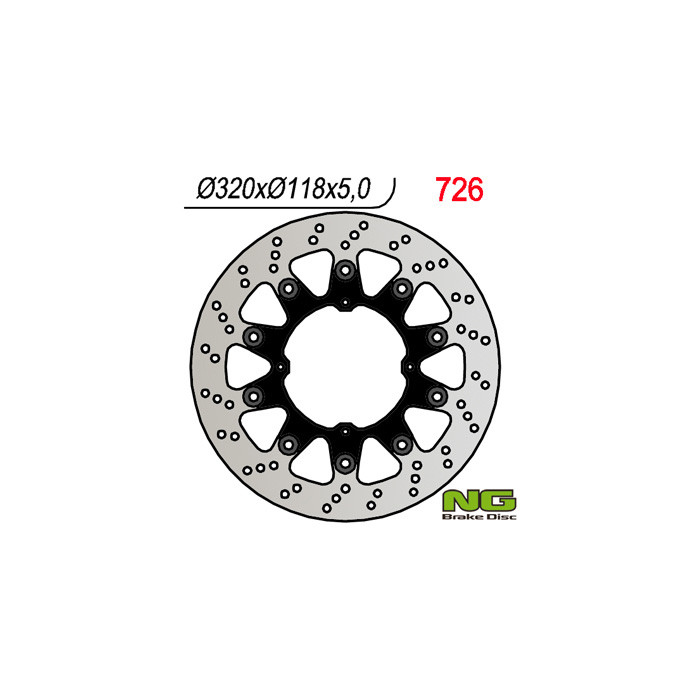NG brake disc front HONDA XR 250 / 400 / 650 (SUPERMOTO)(320x118x5mm)(4x6,5mm)