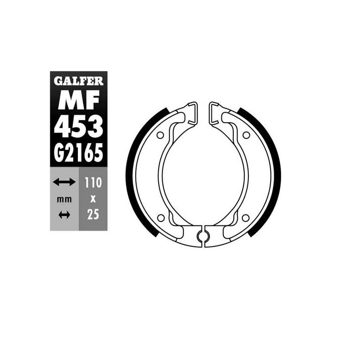 GALFER drum brake pad end YAMAHA BREEZE 50 '95-, BWS 50 '91-'95, BWS 65 '88-'95, DT 50 '94-'03, DT 80 '81-'92, JO