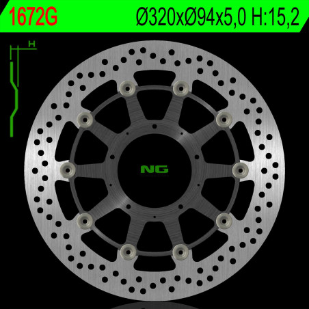 NG brake disc front HONDA CBR 1000RR 17-18 (320X94) (ALUMINUM CENTER) floating (ALUMINUM CENTER)