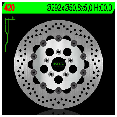 NG stabdžių diskas priekis HARLEY DAVIDSON 883 / 1200 / 1340 / 1450 (plaukiojantis) (292X50,8X5) (5X8,5mm)