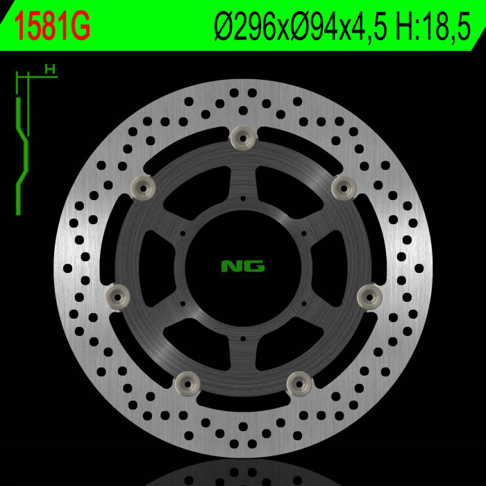 NG brake disc front HONDA CBF 600 ABS '08-11, CBF 1000 ABS '06-16, CBR 250 ABS '11-16, CBR 300R ABS '14-20 (296X94X4.5) (