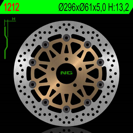NG brake disc front KAWASAKI ZX9R '98-'99 (269X61X5mm) (5X10,5mm)