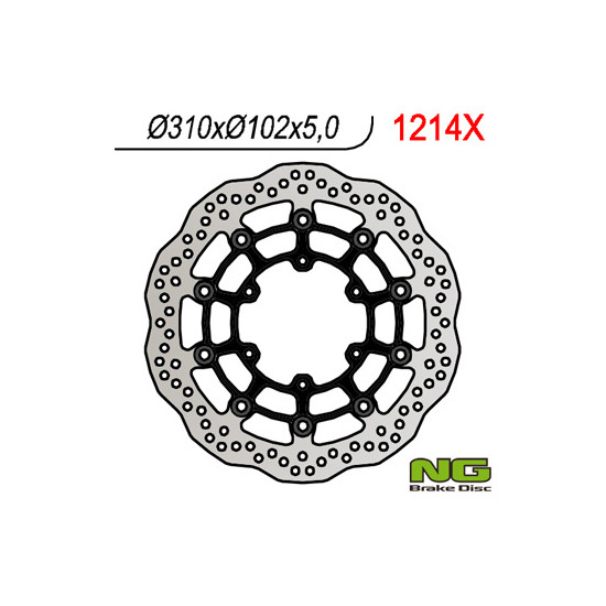 NG brake disc front SUZUKI GSXR 600 '08-'18, GSXR 750 '08-'18, GSXR 1000 '09-'16, GSX 750Z '08-'14 (310X102X5) WAVE braided