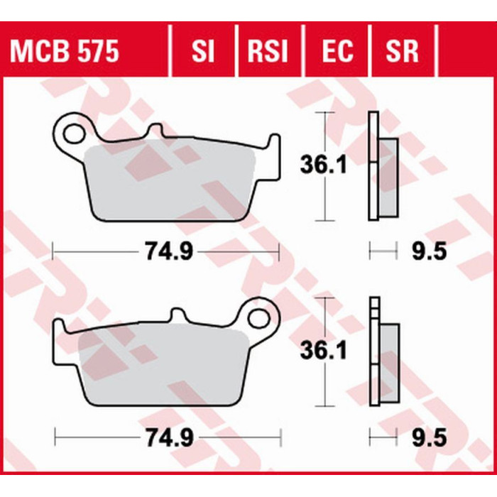 TRW LUCAS ZF brake pads KH131 ORGANIC ECO HONDA CR 125R / 250R / 500R '87-'01, XR 400R '96-'03, XR 600 / 650L / R '93-'0