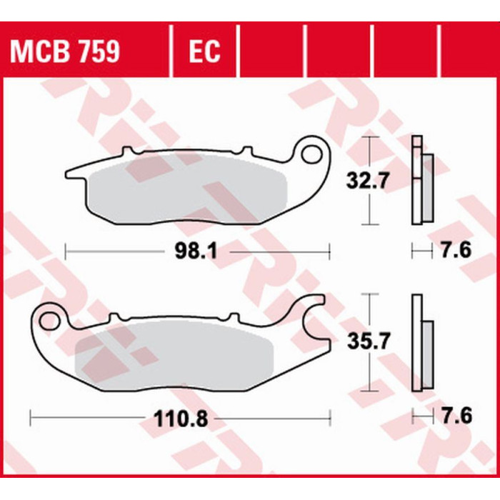 TRW LUCAS ZF brake pads KH375 ECO ORGANIC HONDA CBF 125 '09-'16, CBR 125R '04-'17, Z 125 MONKEY '18-, RIEJU NKD 125 '08-