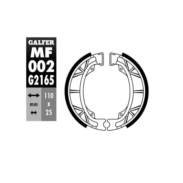GALFER drum brake pads rear / front HONDA BALI 50 / 100 '95-, CG 125 '80-'03, MONKEY 50 '88-, MTX 125 '86-'90, PE