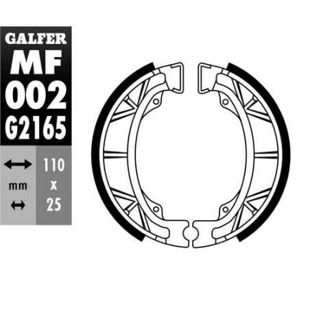 GALFER drum brake pads rear / front HONDA BALI 50 / 100 '95-, CG 125 '80-'03, MONKEY 50 '88-, MTX 125 '86-'90, PE