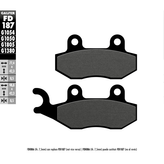 GALFER brake pads KH228 SEMI-METALLIC