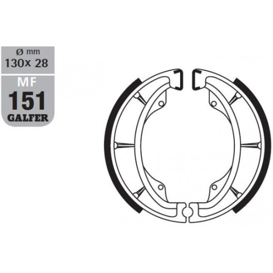 GALFER drum brake pad end SH602 KAWASAKI ELIMINATOR 125 '88-, KX 250 '85-'86, KX 500 '83, SUZUKI DR 125 '86-'00,