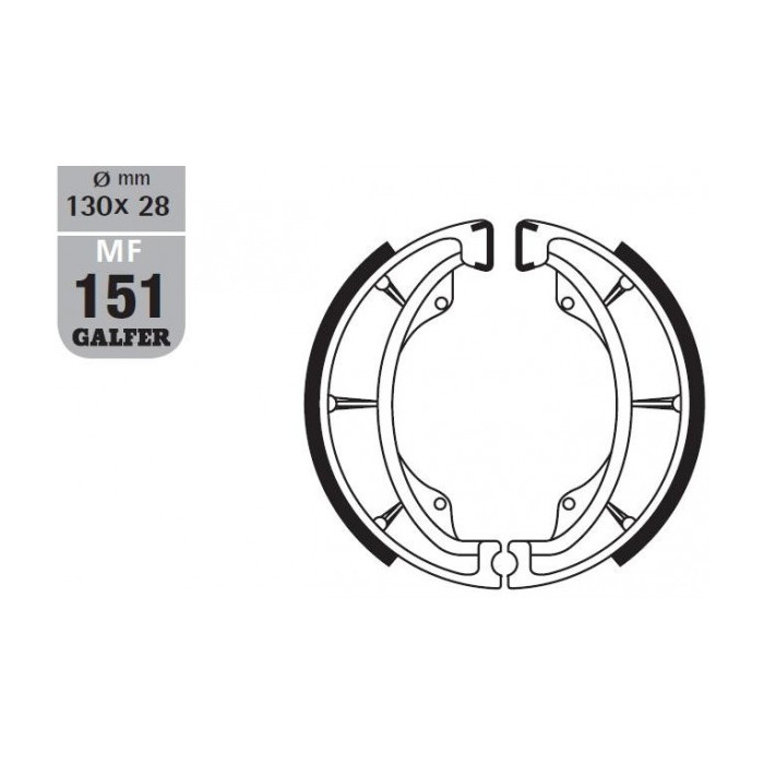 GALFER drum brake pad end SH602 KAWASAKI ELIMINATOR 125 '88-, KX 250 '85-'86, KX 500 '83, SUZUKI DR 125 '86-'00,