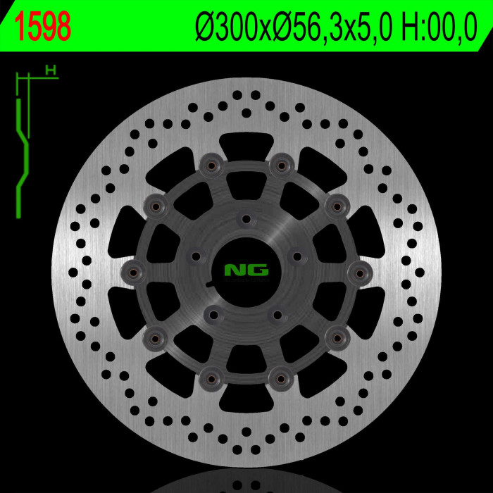 NG brake disc front HARLEY DAVIDSON 883 / 1200 / 1450 / 1584 / 1690 / 1745 / 1800 / 1869 / 1923 (floating) (300X56.3