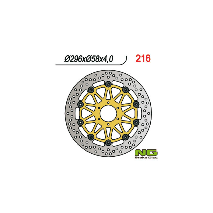 NG brake disc front HONDA CBR 600 / 900, VTR 1000F (296x58x4) (6X6,5mm) floating