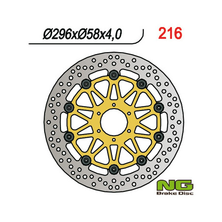 NG brake disc front HONDA CBR 600 / 900, VTR 1000F (296x58x4) (6X6,5mm) floating