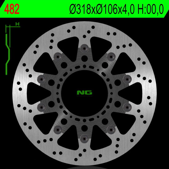 NG brake disc front HONDA NSR 125 93-03 floating (318X106X4.0 mm) (6X8.5mm)
