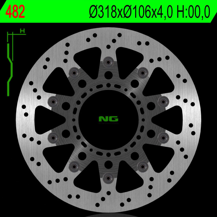 NG brake disc front HONDA NSR 125 93-03 floating (318X106X4.0 mm) (6X8.5mm)