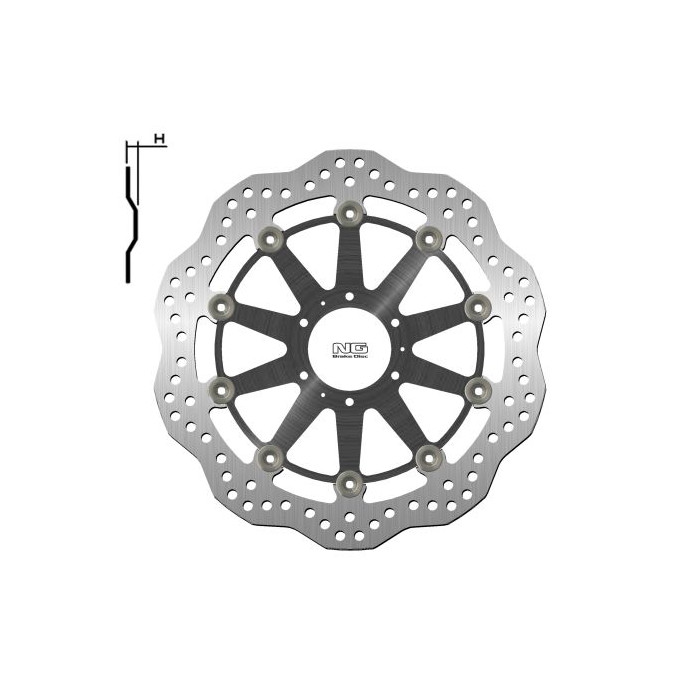 NG brake disc front HONDA XL 1000V 99-13, VFR CROSSRUNNER 800 '11-14 (296X62X5mm) (6X6,5mm) WAVE floating (ALUMINUM
