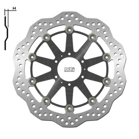 NG brake disc front HONDA XL 1000V 99-13, VFR CROSSRUNNER 800 '11-14 (296X62X5mm) (6X6,5mm) WAVE floating (ALUMINUM