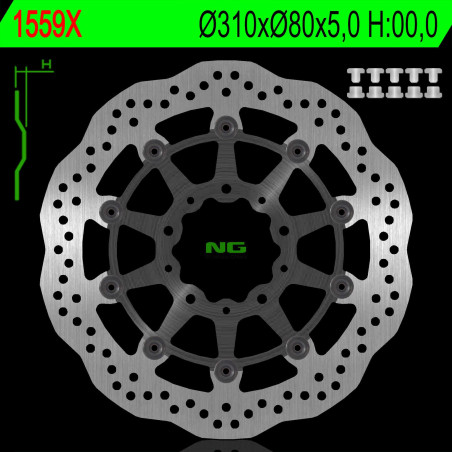 NG brake disc front KAWASAKI Z 1000 ABS 15-17, Z 1000 15-17, ZS6R 13-17, Z800 12-18, GTR 1400 07-18, ZZR 1400 06-18 (310X