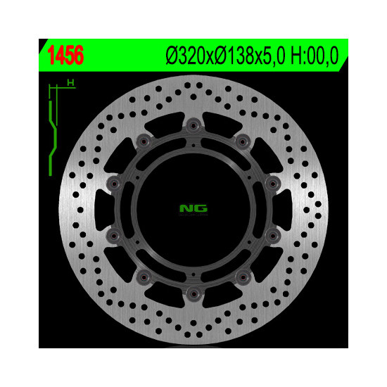 NG brake disc front KTM 1050 / 1190 / 1290 ADVENTURE '13-'17 (320X138X5mm) (6X6,5mm) floating