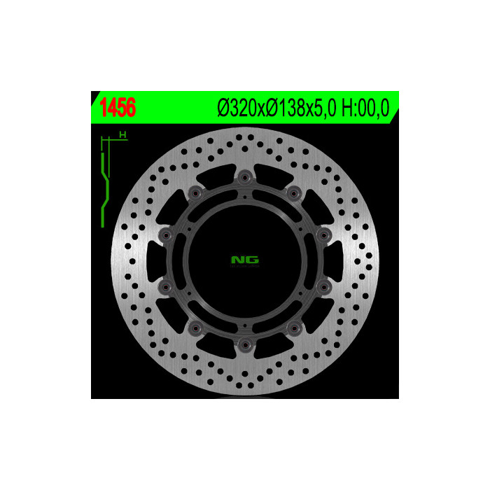 NG brake disc front KTM 1050 / 1190 / 1290 ADVENTURE '13-'17 (320X138X5mm) (6X6,5mm) floating