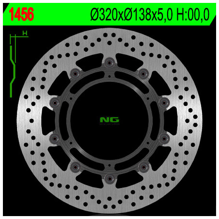 NG stabdžių diskas priekis KTM 1050 / 1190 / 1290 ADVENTURE '13-'17 (320X138X5mm) (6X6,5mm) plaukiojantis