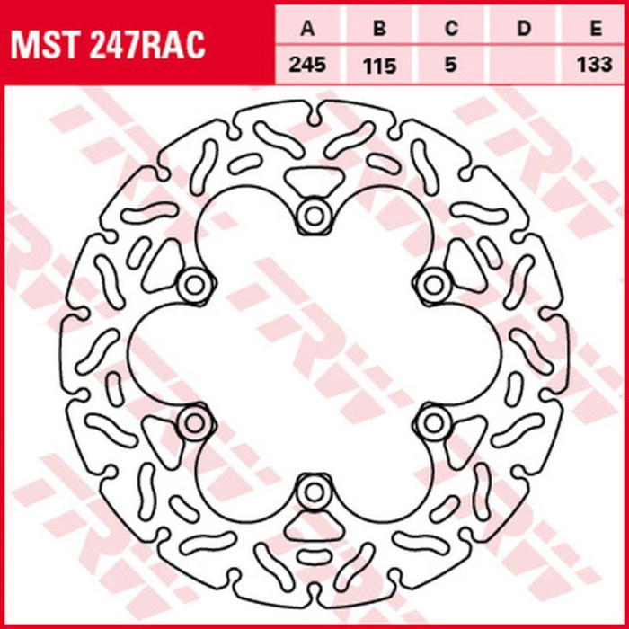 TRW LUCAS ZF brake disc rear DUCATI MONSTER 600 / 620 / 695 / 750 / 800 / 900 / 916 / 1000 '93-'06, YAMAHA FZR 600 '89-'95