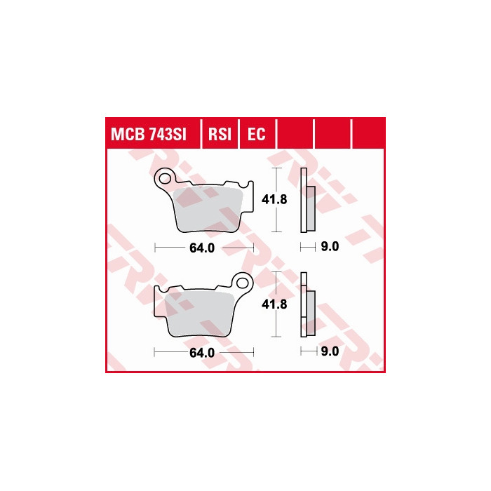 TRW LUCAS brake pads KH368 ORGANIC BMW G 450 X / SMR 08-11, KTM EXC / SX 125 04-16, EXC / SX 250 03-17, EXC 300 04-, EXC