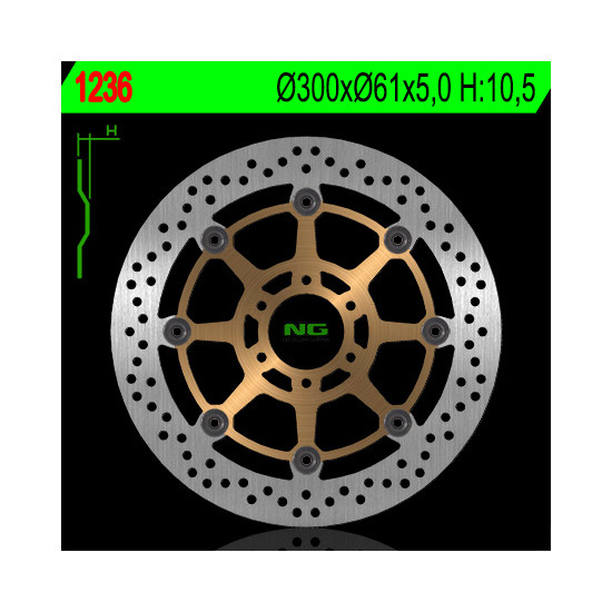 NG brake disc front CAGIVA 650 / 1000 RAPTOR (300x61x5) (6X8,5mm)