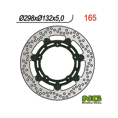 NG brake disc front YAMAHA FZ6 / R6 / MT03 / MT07 / MT09 / XJ6 (NG165V) (298x132x5)(5X8.5mm)