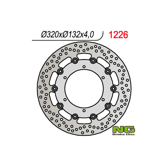 NG brake disc front YAMAHA XT660 X '04-'16 320 MM (320X132X4) (floating)(6x8.50mm)