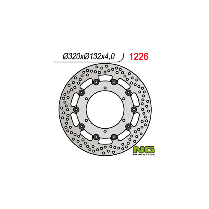 NG brake disc front YAMAHA XT660 X '04-'16 320 MM (320X132X4) (floating)(6x8.50mm)
