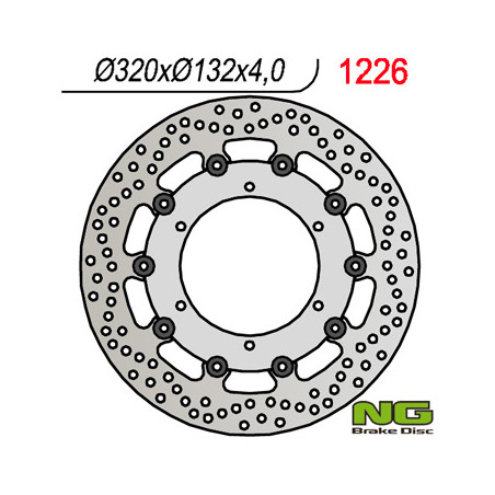 NG brake disc front YAMAHA XT660 X '04-'16 320 MM (320X132X4) (floating)(6x8.50mm)