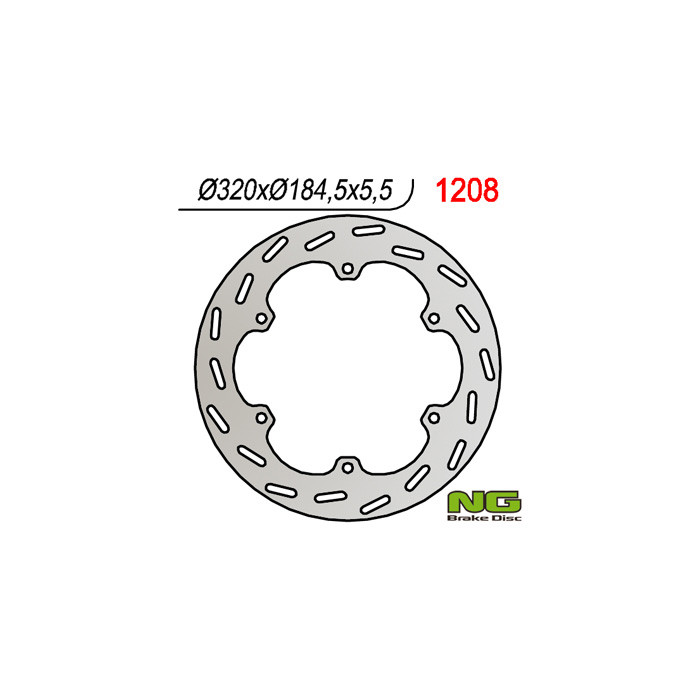NG brake disc rear HONDA GL 1500 GOLD WING '88-'99 (316X184,5X5,5) (6X10,5mm)